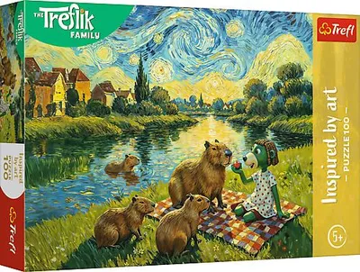 TREFL 16563 Puzzle 100 Karmiąc Kapibary / Rodzina Treflików