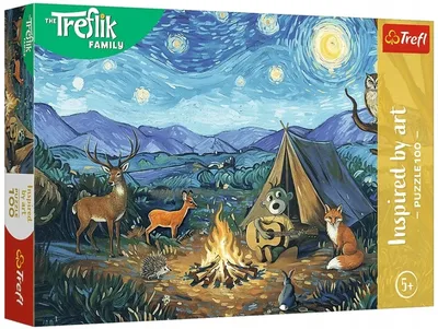 TREFL 16564 Puzzle 100 Przy Ognisku / Rodzina Treflików