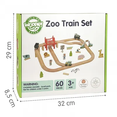 WOOPIE 56423 GREEN Drewniana Kolejka Zoo Zestaw