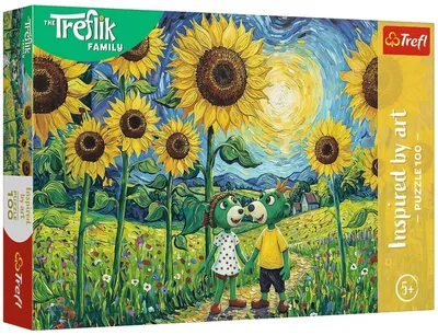 TREFL 16560 Puzzle 100 Spacer Wśród Słoneczników / Rodzina Treflików
