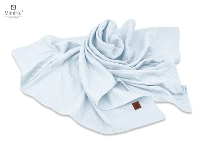KIECZMERSKI Kocyk 75x100 cm MIMINU SOFT Interlock Bawełna 100% Błękit