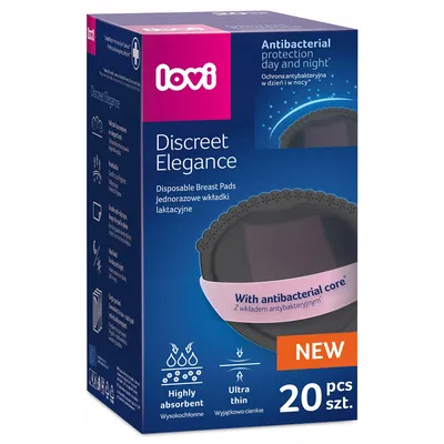 LOVI 19/611NEW Wkładki Laktacyjne Discreet Elegance 20szt - Czarne