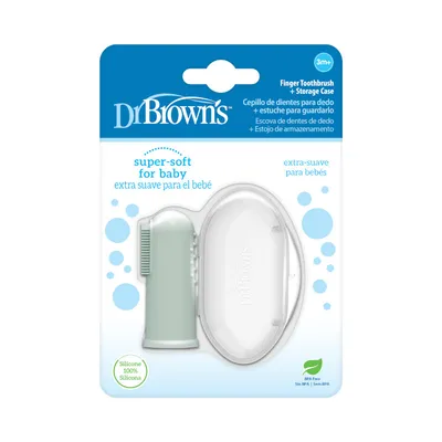 Dr.Browns HG126 Silikonowa Szczoteczka Do Czyszczenia Zębów Z Pudełkiem - Zielona