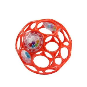 OBALL 11483-12O Piłka Z Grzechotką 10 cm 0m - Pomarańczowa