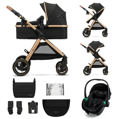KINDERKRAFT Wózek Wielofunkcyjny ESME 3w1 Pure Black+MINK PRO 2
