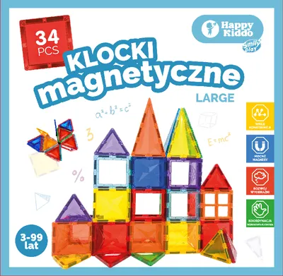 SMILY PLAY SP85381 Klocki Magnetyczne 34 el