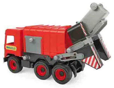 WADER 32113 Middle Truck - Śmieciarka Czerwona W Kartonie