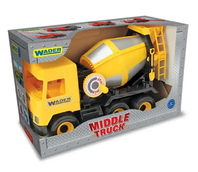 WADER 32124 Middle Truck - Betoniarka Żółta W Kartonie