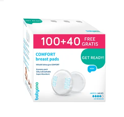 B.O.296/140 Wkładki Laktacyjne COMFORT 100+40 szt GRATIS