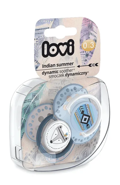 LOVI 22/856 Smoczek Silikonowy Dynamiczny 3-6M 2szt Indian Summer Boy