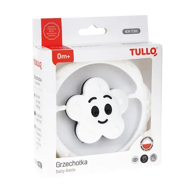 TULLO 155 Grzechotka Kwiatek - Czarno-Biała