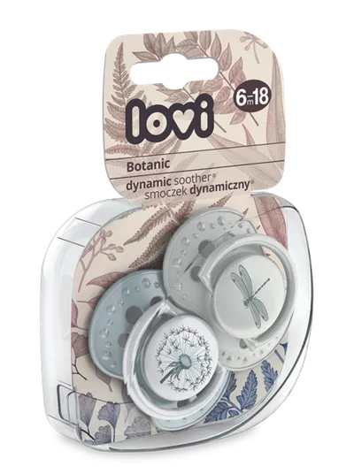 LOVI 22/871 Smoczek Silikonowy Dynamiczny 6-18 m 2szt Botanic Boy