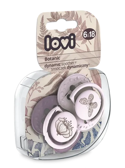LOVI 22/871 Smoczek Silikonowy Dynamiczny 6-18 m 2szt Botanic Girl