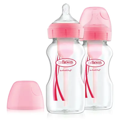 Dr.Browns WB92601 Butelka Szeroka Szyjka 270 ml PP OPTIONS PLUS 2 PAK - Różowy