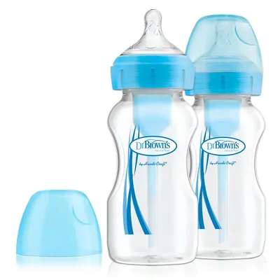 Dr.Browns WB92602 Butelka Szeroka Szyjka 270 ml PP OPTIONS PLUS 2 PAK - Niebieski