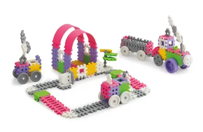 MARIOINEX 902837 Klocki Waffle Mini 140 szt. Konstruktor (Dziewczynka)