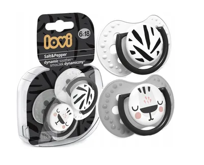 LOVI 22/879 Smoczek Silikonowy Dynamiczny 6-18 m 2 szt. Salt&Pepper
