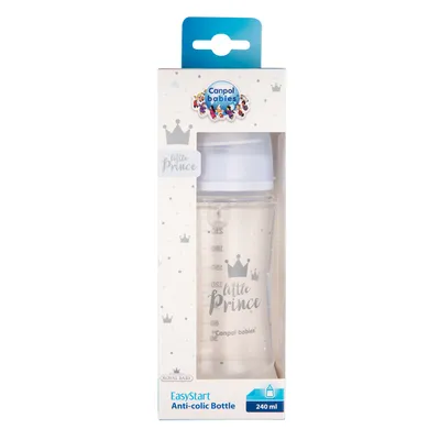 CANPOL 35/234 Butelka Szeroka Antykolkowa 240ml Easy Star Royal - Niebieska