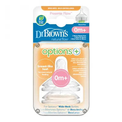 Dr.Browns WN0201 Smoczek Szeroka Szyjka Premmie 2 Pak Do Butelki Options