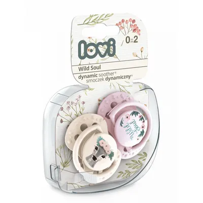 LOVI 22/881 Smoczek Silikonowy Dynamiczny 0-2M 2 szt Wild Soul Girl