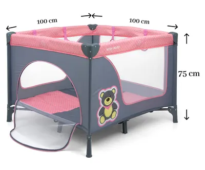 MILLY MALLY 3416 Kojec Dziecięcy FUN Pink Bear