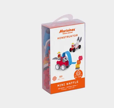 MARIOINEX 903780 Klocki Waffle Mini Strażak Mały (Blister)