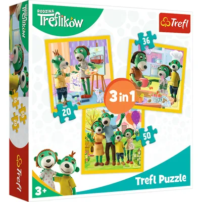 TREFL 34850 Puzzle 3w1 Razem Jest Wesoło