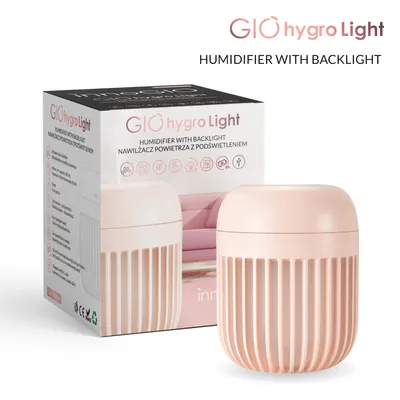 INNOGIO GIO-190PINK GIOhydro Nawilżacz Powietrza + Lama Plush Grey GIO-827 GRATIS WYPRZEDAŻ