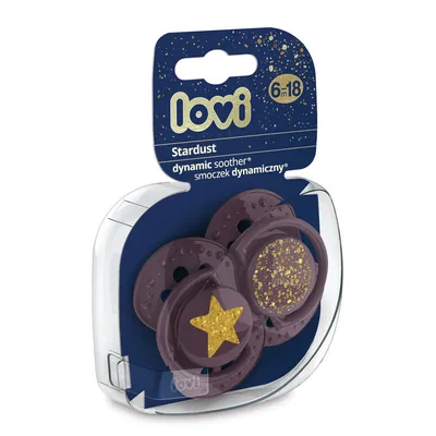 LOVI 22/894 Smoczek Silikonowy Dynamiczny 6-18M 2 szt Stardust Violet