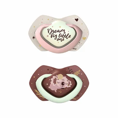 CANPOL 22/658 Smoczek Silikonowy 0-6M Symetryczny Sleepy Koala 2 szt. - Różowy