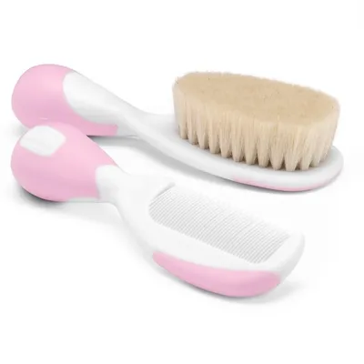 CHICCO 00006569100000 Szczotka+grzebień Naturalne Włosie Róż