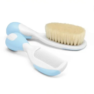 CHICCO 00006569200000 Szczotka+grzebień Naturalne Włosie - Niebieska