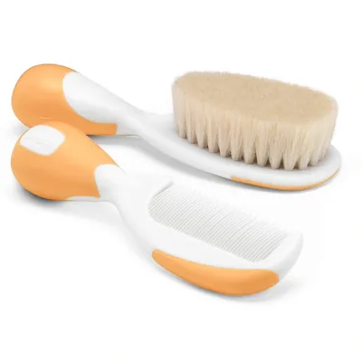 CHICCO 00006569000000 Szczotka+grzebień Naturalne Włosie - Pomarańczowa