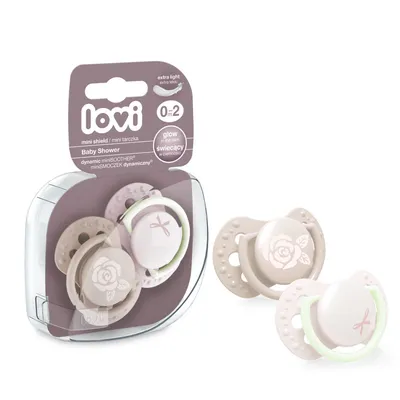 LOVI 22/900 Smoczek Silikonowy Dynamiczny 0-2M 2 szt Baby Shower Girl
