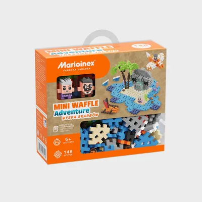 MARIOINEX 903148 Klocki Waffle Mini - Wyspa Skarbów 148 el