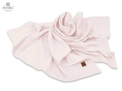 KIECZMERSKI Kocyk 75x100 cm MIMINU SOFT Interlock Bawełna 100% Pudrowy Róż