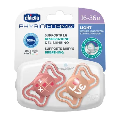 CHICCO 00071039110000 Smoczek PHYSIO LIGHT 16-36M Sil 2 szt Róż