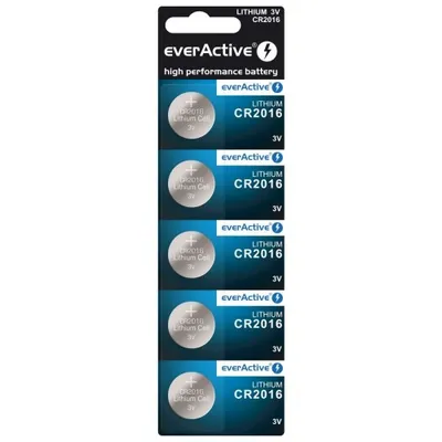 EVERACTIVE CR2016 Bateria Litowa 3 V, Zestaw 5 Sztuk