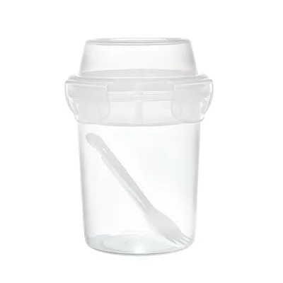 Pojemnik Na Lunch MEBLIVA Z 2 Przegródkami I Kubkiem - Transparentny