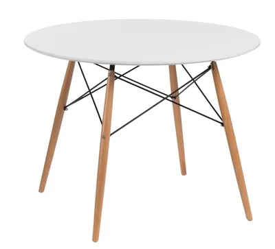 Stół MEBLIVA DTW 100 cm, Okrągły, Skandynawski - Biały
