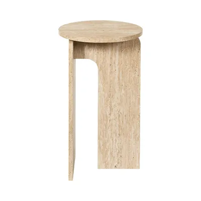 Stolik Pomocniczy MEBLIVA Stone Okrągły Japandi 30 cm - Beżowy