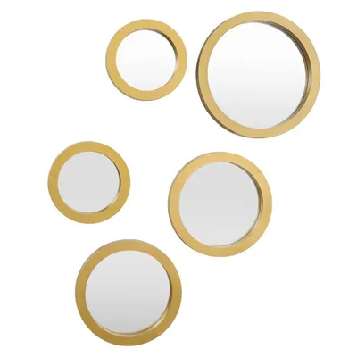 Zestaw 5 Luster MEBLIVA Gilded Okrągłe Glamour - Złoty