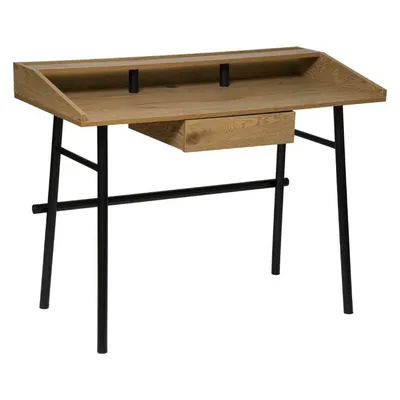 Biurko MEBLIVA Josan MDF Metal, Styl Boho - Brązowo-Czarne