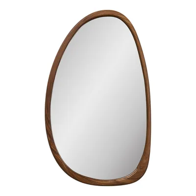 Lustro MEBLIVA Luxon Imitacja Drewna Owalny 38,5x64,5 cm - Brązowy
