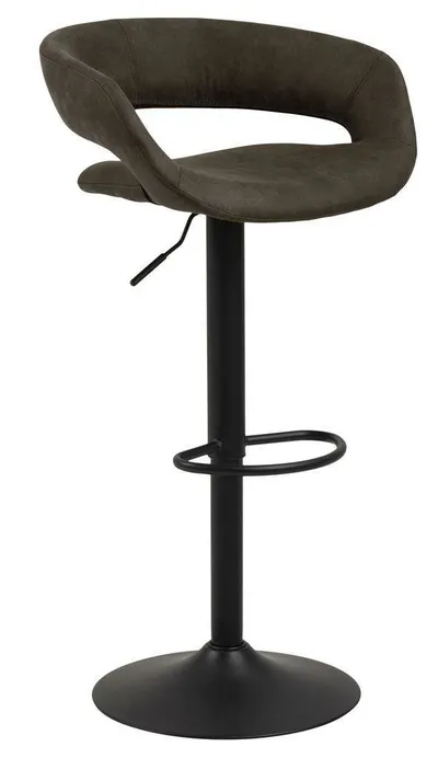 Hoker Grace MEBLIVA Z Oparciem, Regulacja Wysokości 59–80 cm - Antracytowy