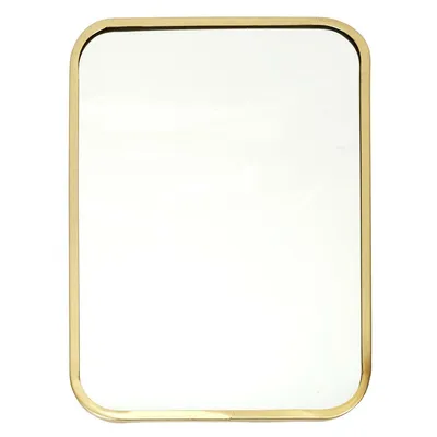 Lustro MEBLIVA Arcilla Prostokąt 34×25 cm, Metal - Złoty