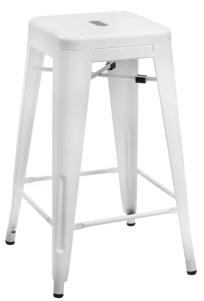 Stołek Barowy MEBLIVA Paris 75cm, Metal Industrialny - Biały