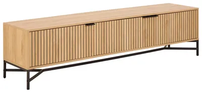 Szafka RTV MEBLIVA Jaipur Dąb - Nowoczesna, 176,4 cm - Czarny