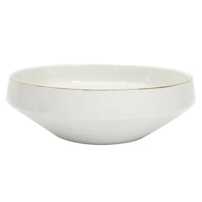 Miska MEBLIVA Pearl Gold 25cm Porcelana - Biały