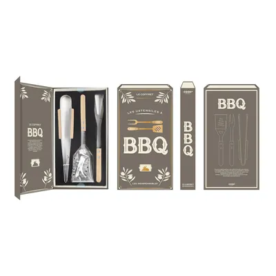 Zestaw Do Grilla MEBLIVA Le Coffret, Stal Nierdzewna - Brązowy